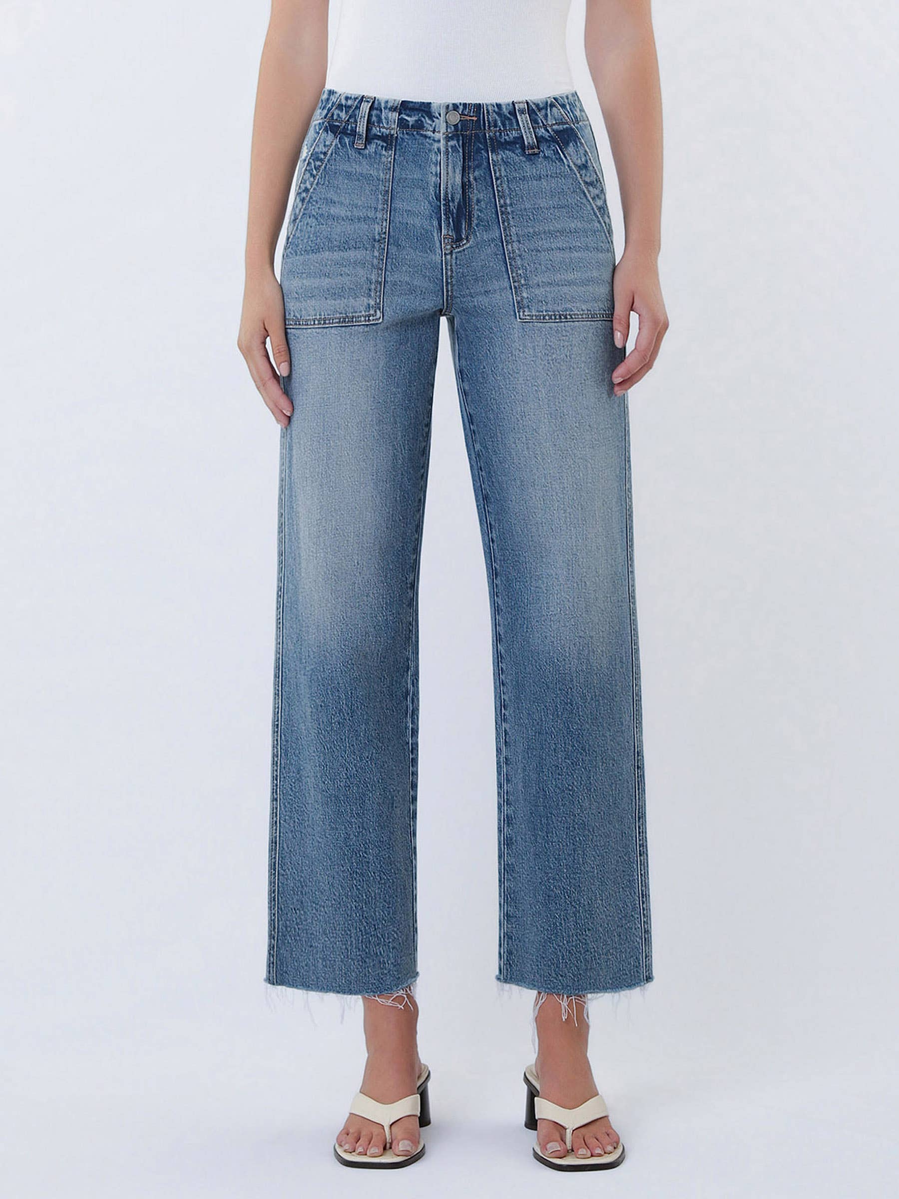Aileeah High Rise Patch Pocket Jeans