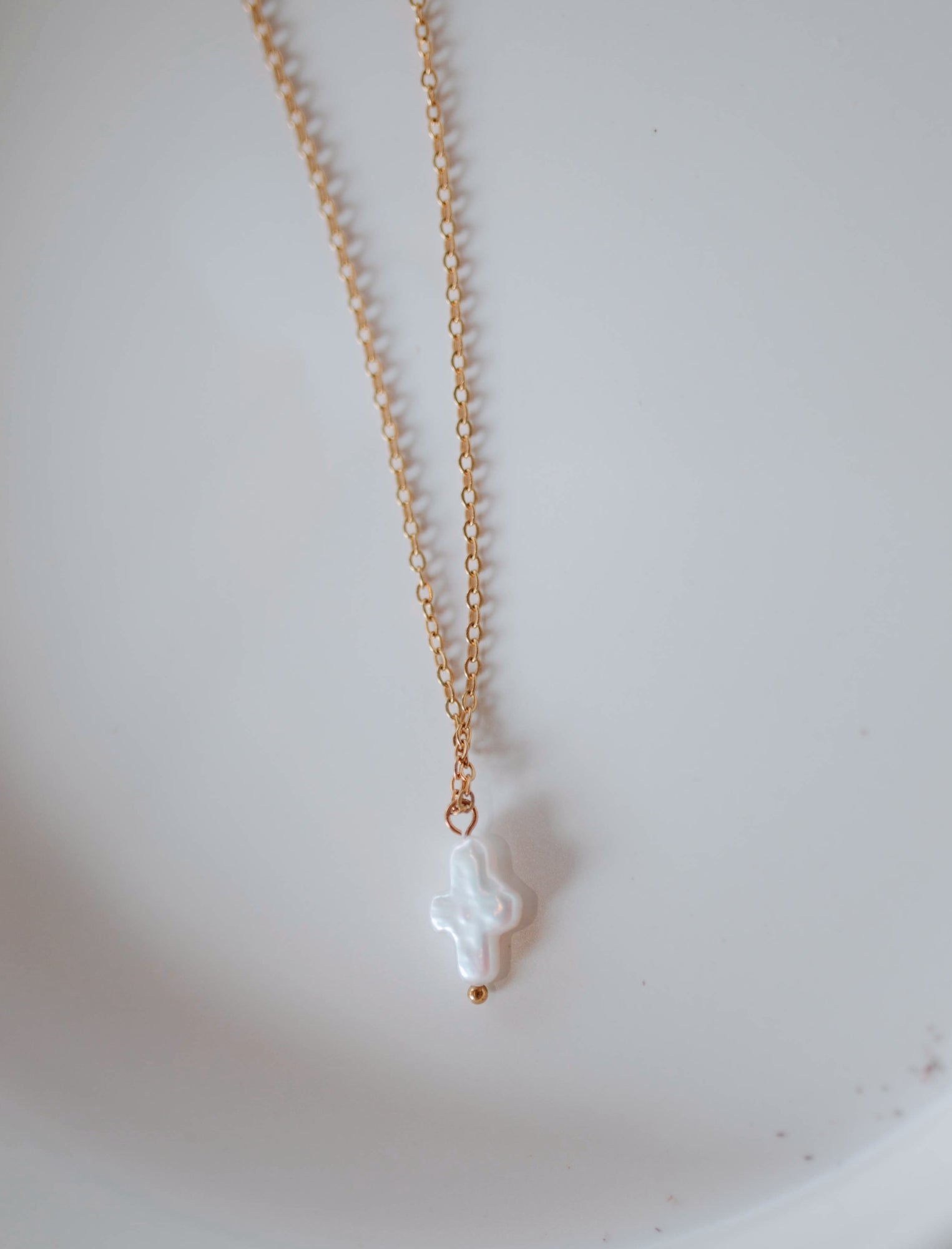 Freshwater Pearl Cross Necklace