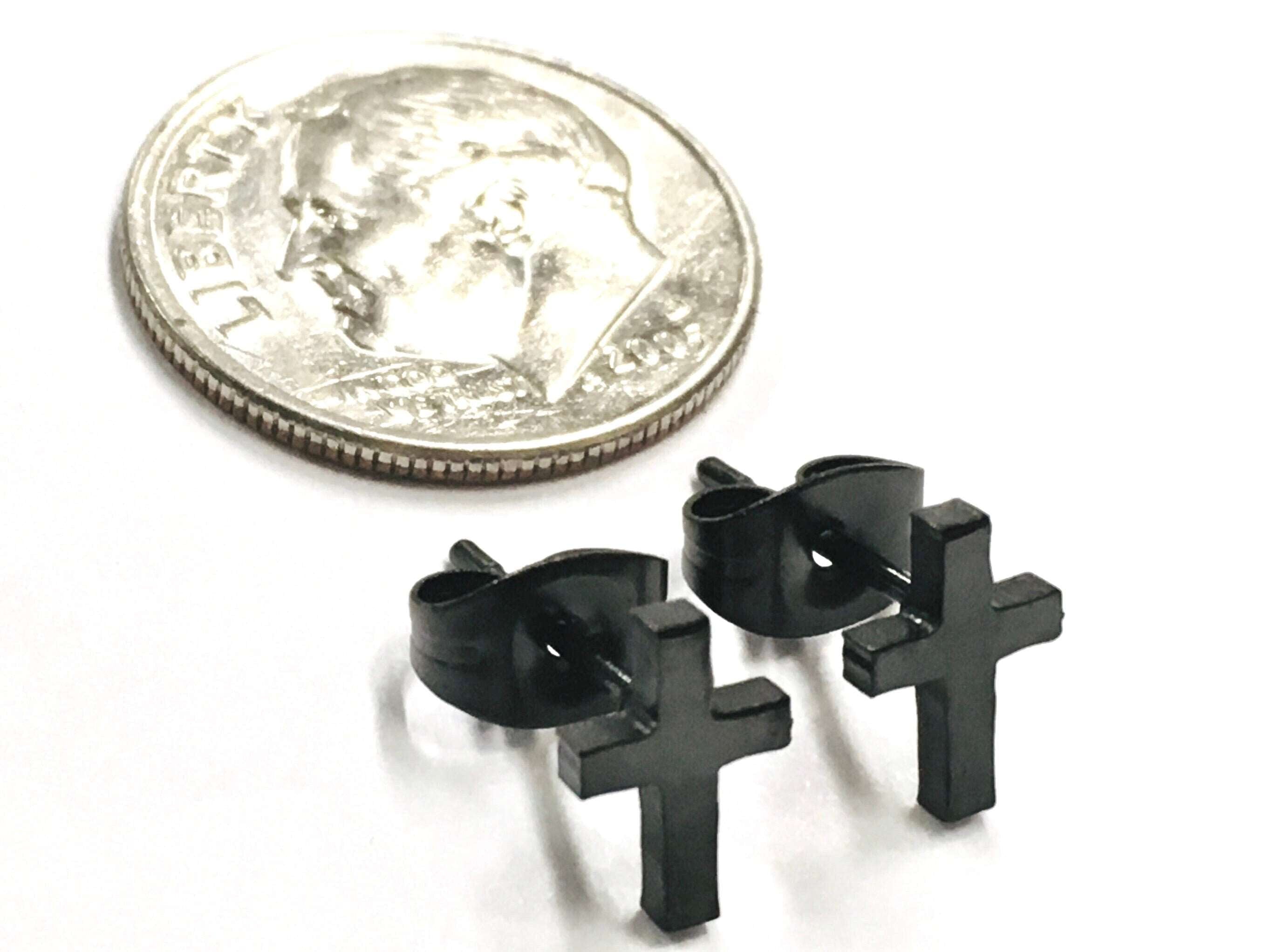 Dainty cross stud earrings