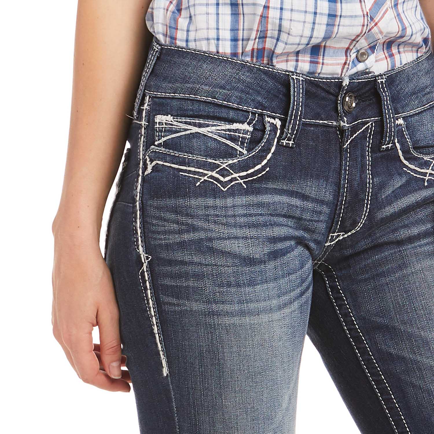 Ariat Mid Rise Boot Cut Jeans, Entwined Stitch