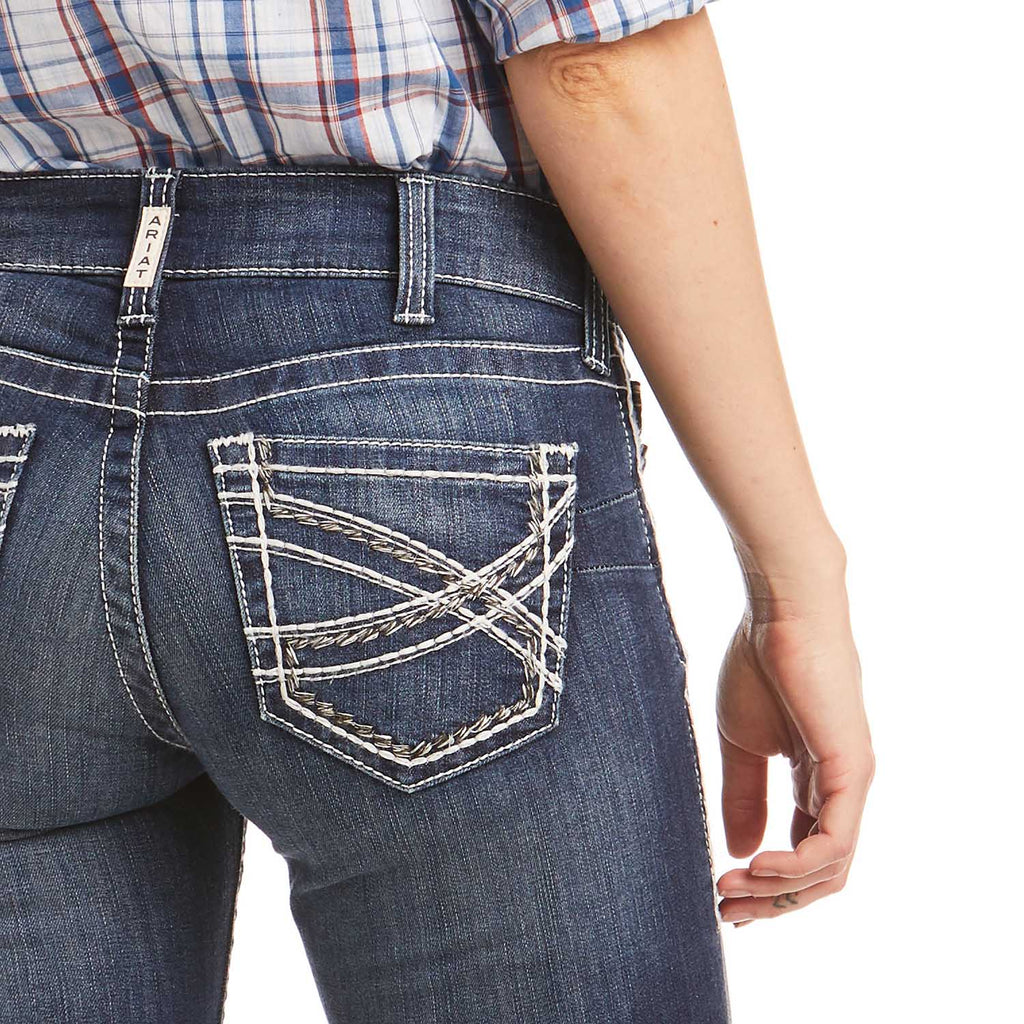 Ariat Mid Rise Boot Cut Jeans, Entwined Stitch