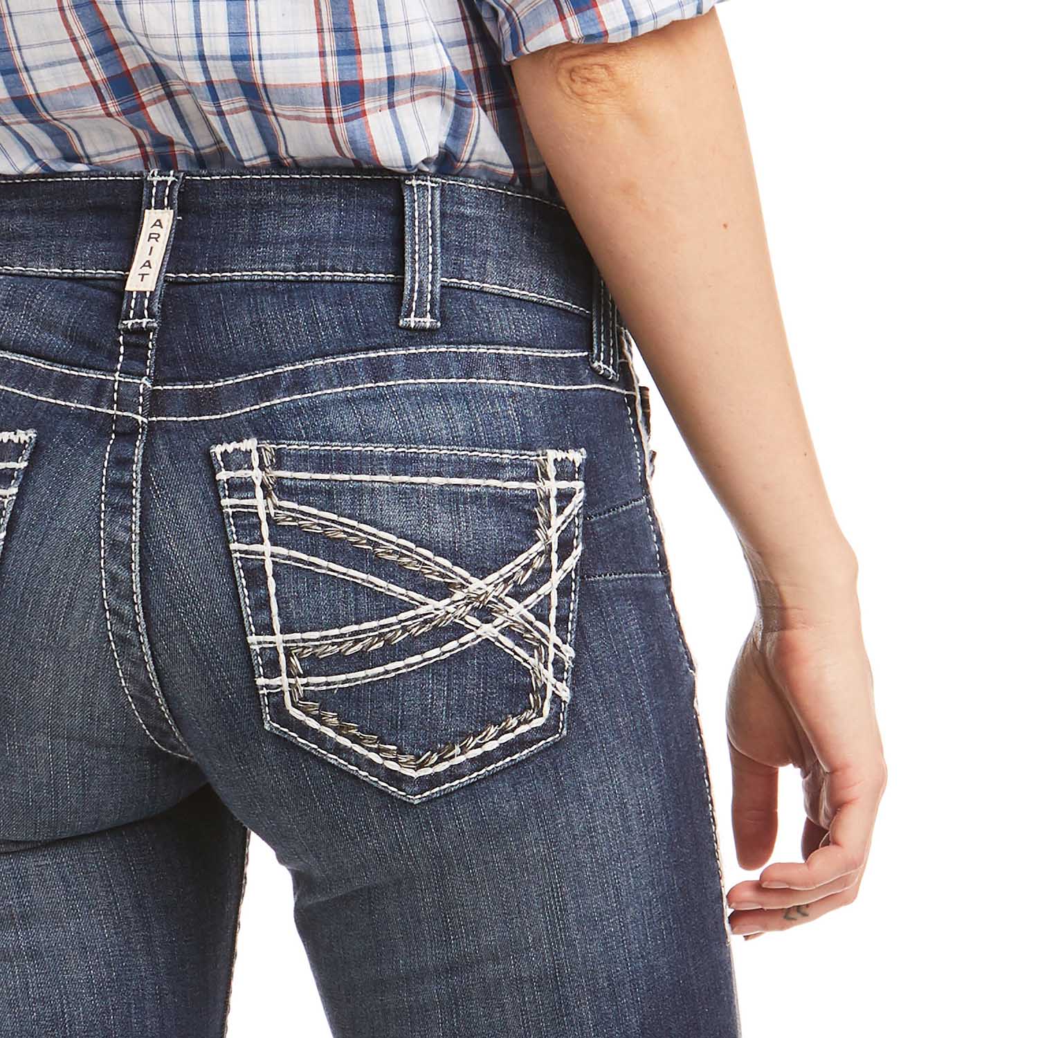 Ariat Mid Rise Boot Cut Jeans, Entwined Stitch
