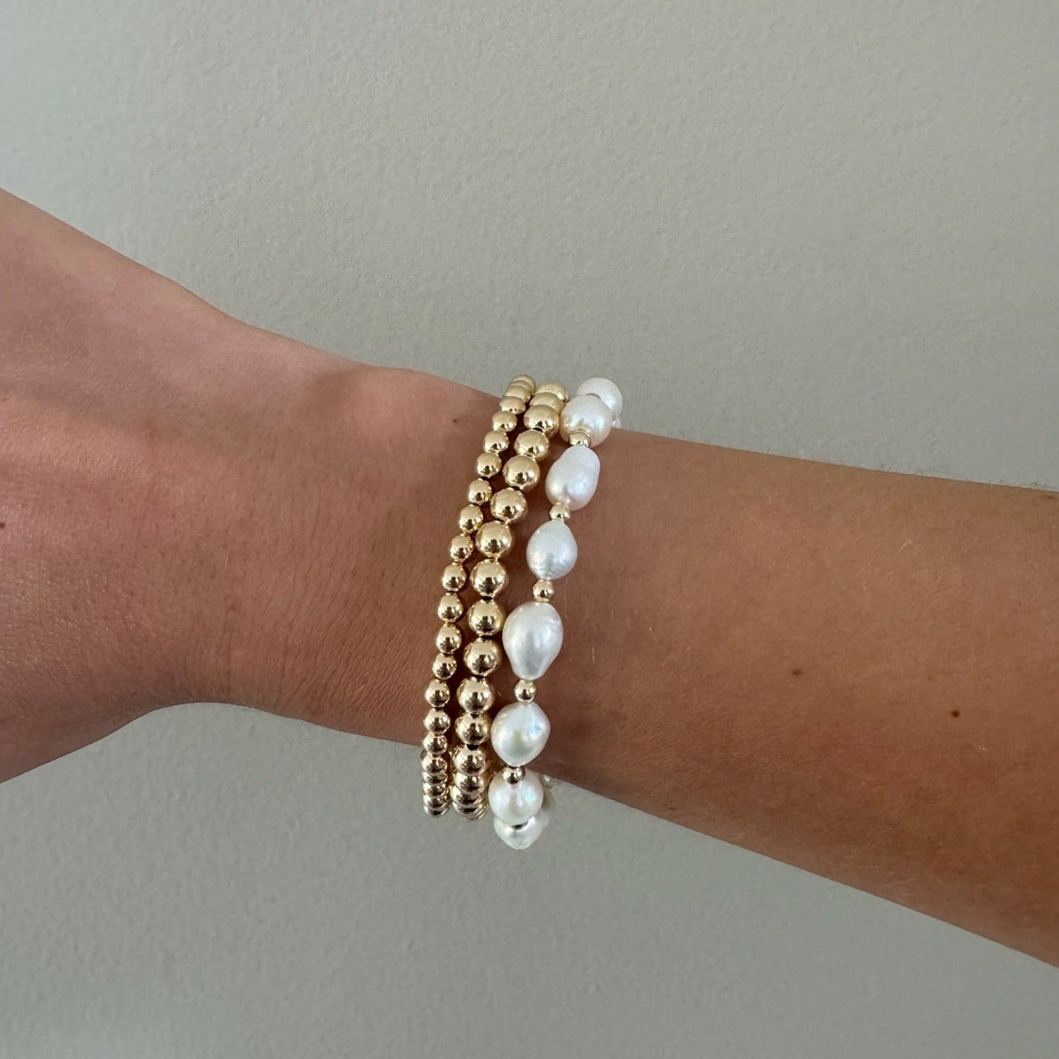 Baroque juno bracelet triple stack