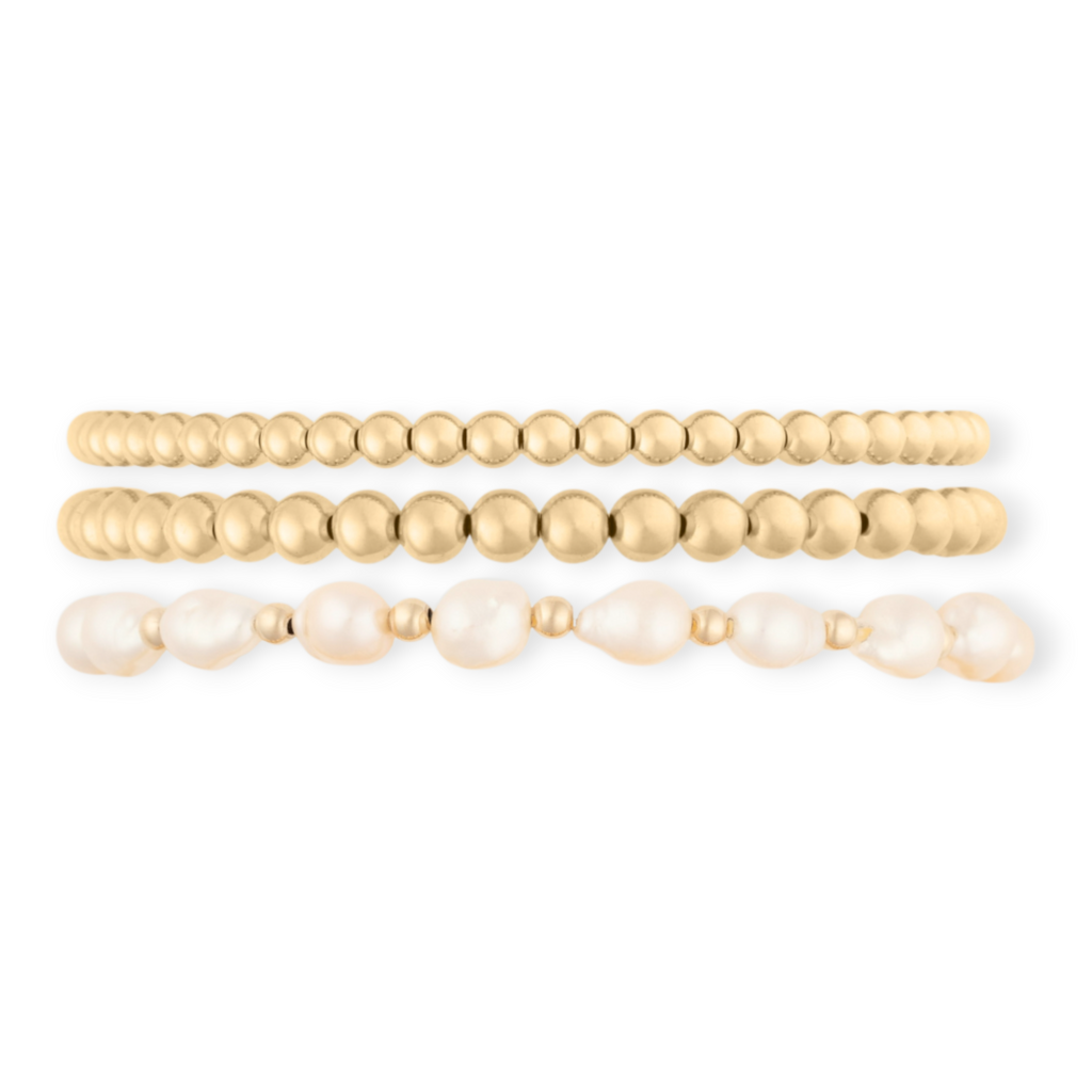 Baroque juno bracelet triple stack