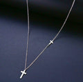 Double Sideways Cross Necklace