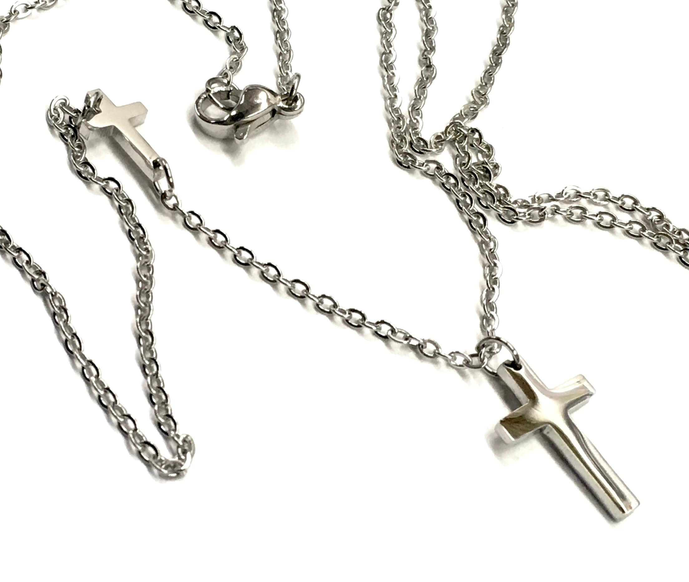 Double Sideways Cross Necklace